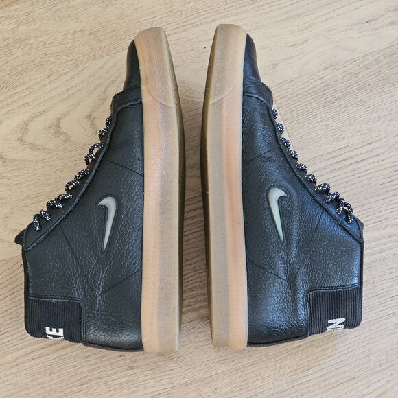 Nike SB Blazer Zoom Mid Premium - Men's black leather sneakers size 10 - Picture 5 of 7